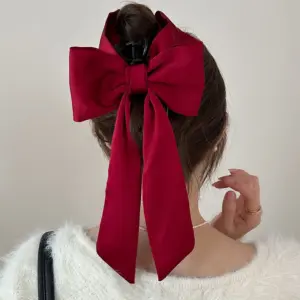 Ribbon Bow Hair Claw Clip For Back Of Head Updo Sweet Teen Girl Premium Daily Versatile Soft Grip